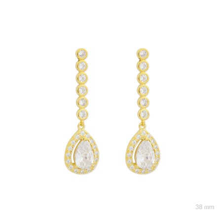 Brincos de Prata Esterlina com zircônia