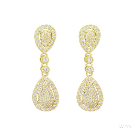 Brincos de Prata Esterlina com zircônia