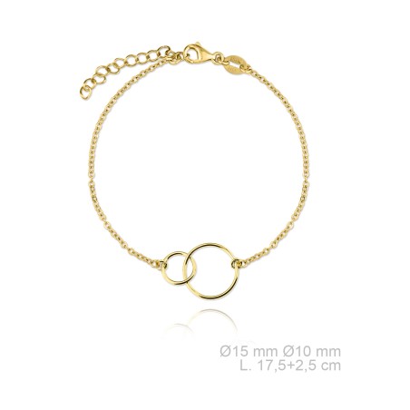 Pulsera Doble Círculo Dorada