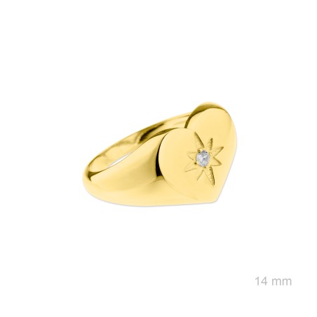 Anel de Prata Esterlina e Zircônia