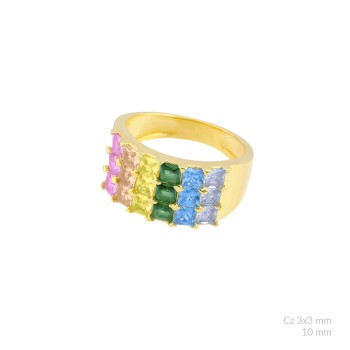 Silver ring with cubic... 2