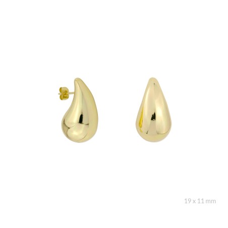 Pendientes de Plata de Ley chapados en oro | 19x11 mm