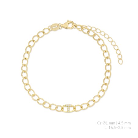 Pulseira de Prata Esterlina com zircônia | T