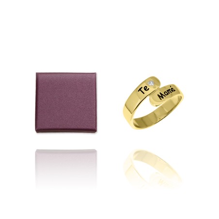 Anel de Prata Esterlina e Zircônia