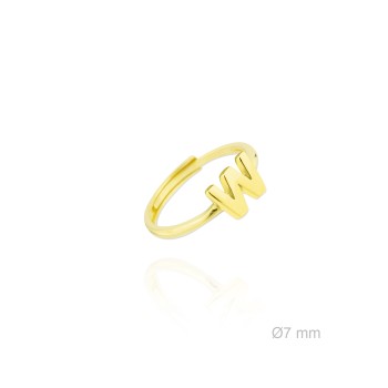 Silver ring | Letter W 2