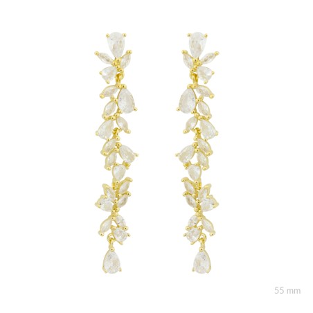 Brincos de Prata Esterlina com zircônia