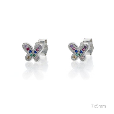 Pendientes Presión Mariposa Circ. Color