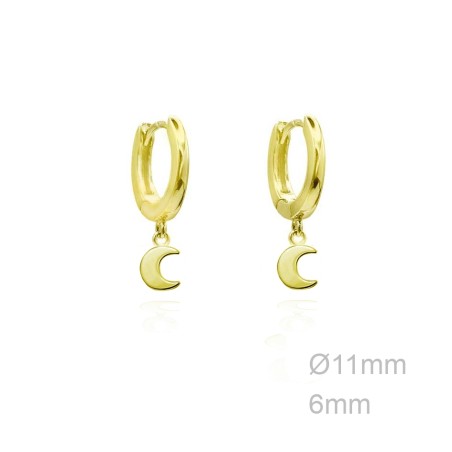 Pendientes Aro Dorado Luna Liso