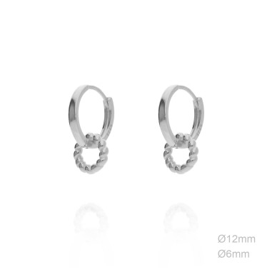 Pendientes Aro Liso 12mm Circulo Bolitas