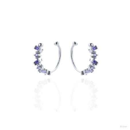 Pendientes Earcuff Circ. Morada