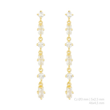 Pendientes de Plata de Ley con circonitas