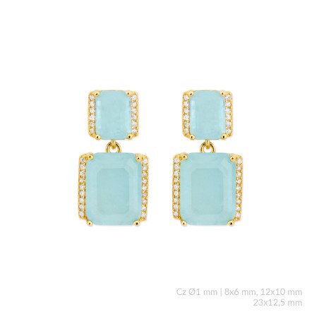 Boucles d'oreilles en Argent avec oxyde de zirconium