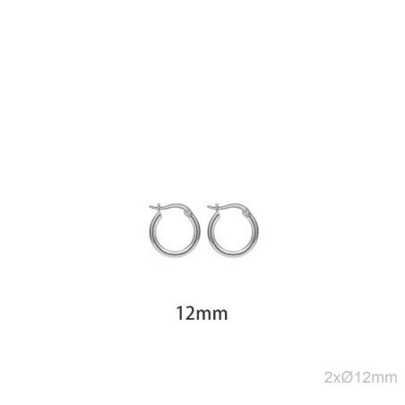 Pendientes Aro 12mm Acero