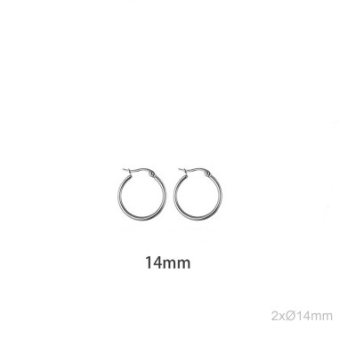 Pendientes Aro 14mm Acero
