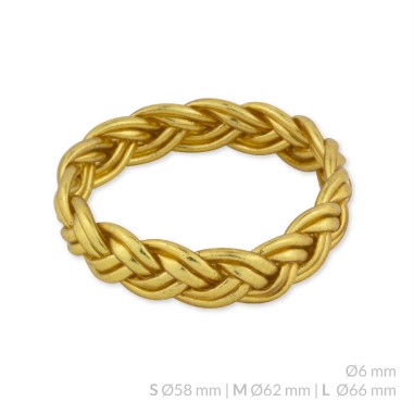 Pulseira em folha de ouro | Double Braid Ø15 mm