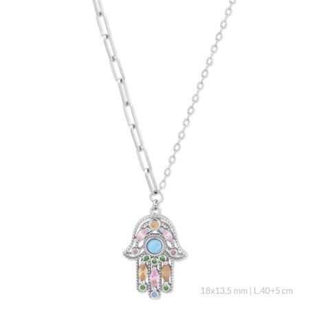 Gargantilha em Prata Esterlina com zircônia