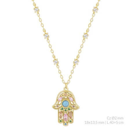 Gargantilha em Prata Esterlina com zircônia