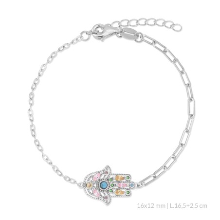 Silver bracelet with cubic zirconium