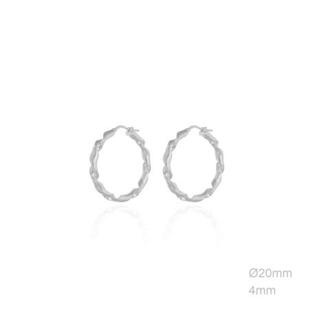Pendientes Aro Rizado Liso 20mm