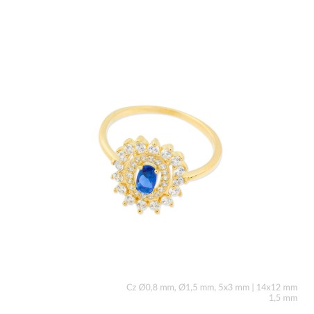 Anillo de Plata de Ley con circonitas