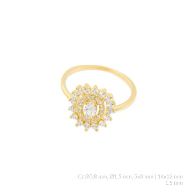 Anillo de Plata de Ley con circonitas