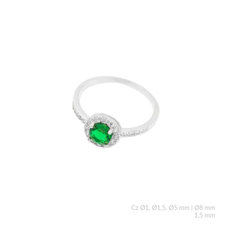 Anillo de Plata de Ley con circonitas