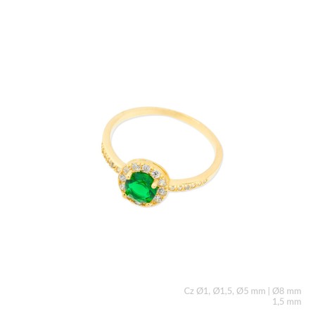 Anillo de Plata de Ley con circonitas