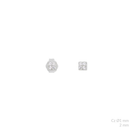 Brincos de Prata Esterlina com zircônia