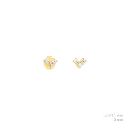 Pendientes de Plata de Ley con circonitas