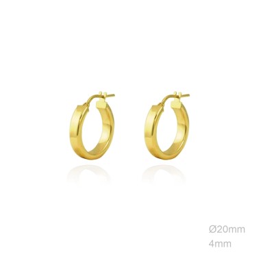 Pendientes Aro Plano Liso 20mm