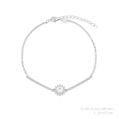 Pulseira de Prata Esterlina com zircônia