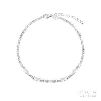 Silver bracelet with cubic...