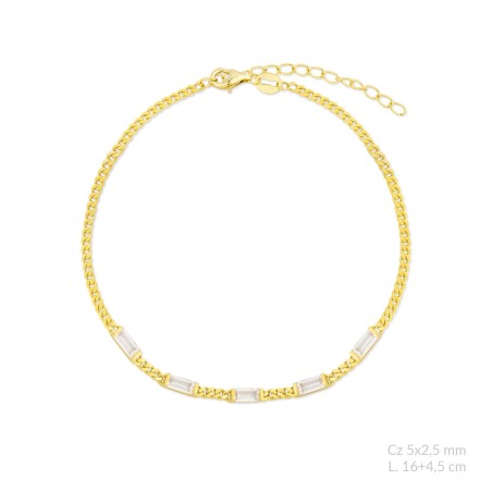 Pulseira de Prata Esterlina com zircônia