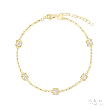 Silver bracelet with cubic zirconium