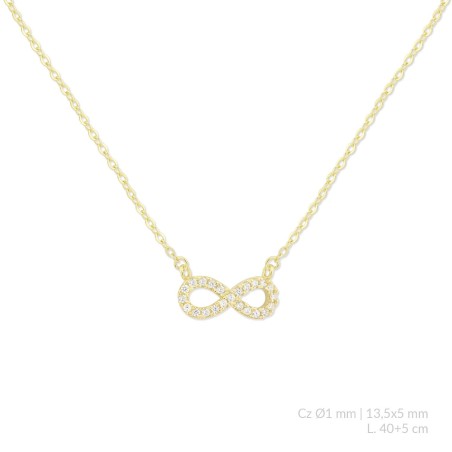 Silver necklace with cubic zirconium