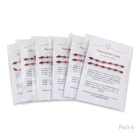 Lot de 2 bracelets en fil rouge 7 noeuds | Lot de 6