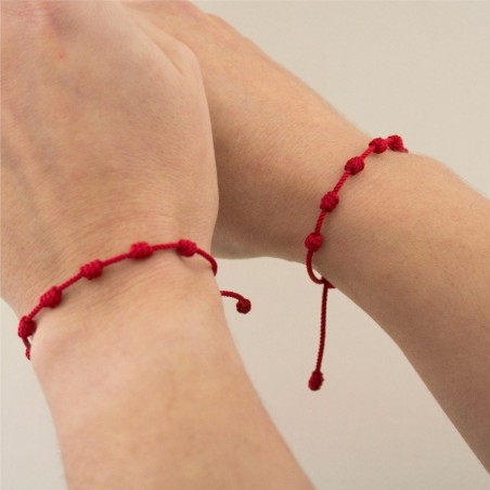 Pack de 2 pulseras de hilo rojo 7 nudos