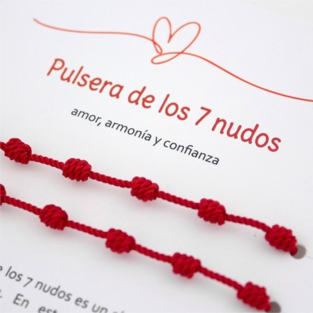 Pack de 2 pulseiras de fio vermelho 7 nós | Pack de 6