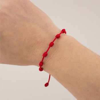 Pulsera de hilo rojo 7 nudos  2