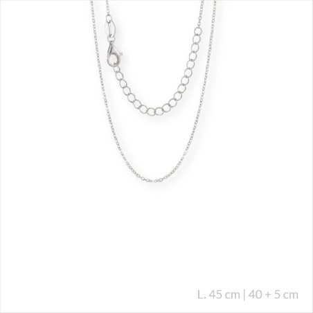 Cadena de Plata de Ley de 45 cm | 40+5 cm de extensión