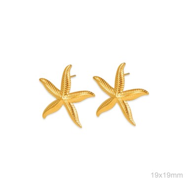 Pendientes Estrella Mar Chapados ACERO