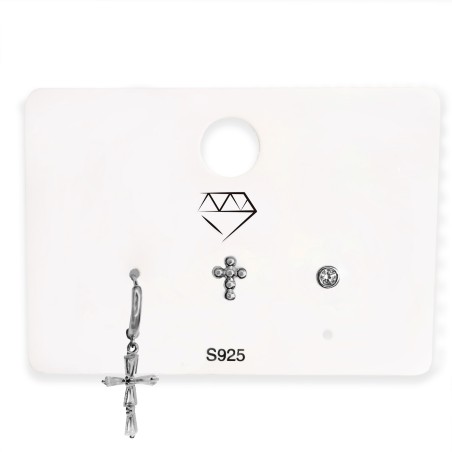 Pack 3 Pendientes Circonitas Aro/Presión/Piercing