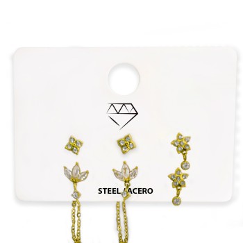 Pack 6 pares Pendientes ACERO