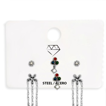 Pack 6 pares Pendientes ACERO