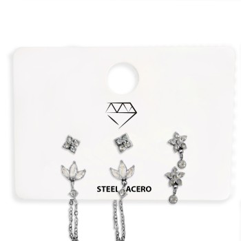Pack 6 pares Pendientes ACERO