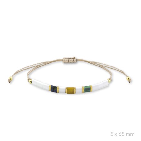 Silver bracelet and gold plated beads