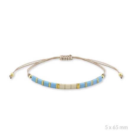 Silver bracelet and gold plated beads