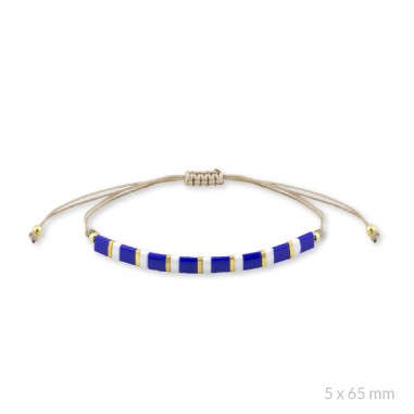 Pulsera de Plata de Ley y beads dorados