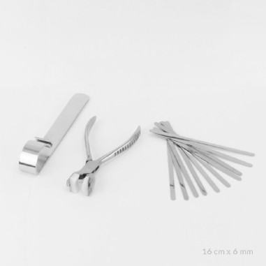 Kit de 10 pulseiras de Aço + ferramentas de dobragem | 16cm x 6 mm
