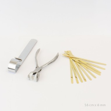Kit de 10 bracelets en acier + outils de pliage  | 16cm x 6 mm